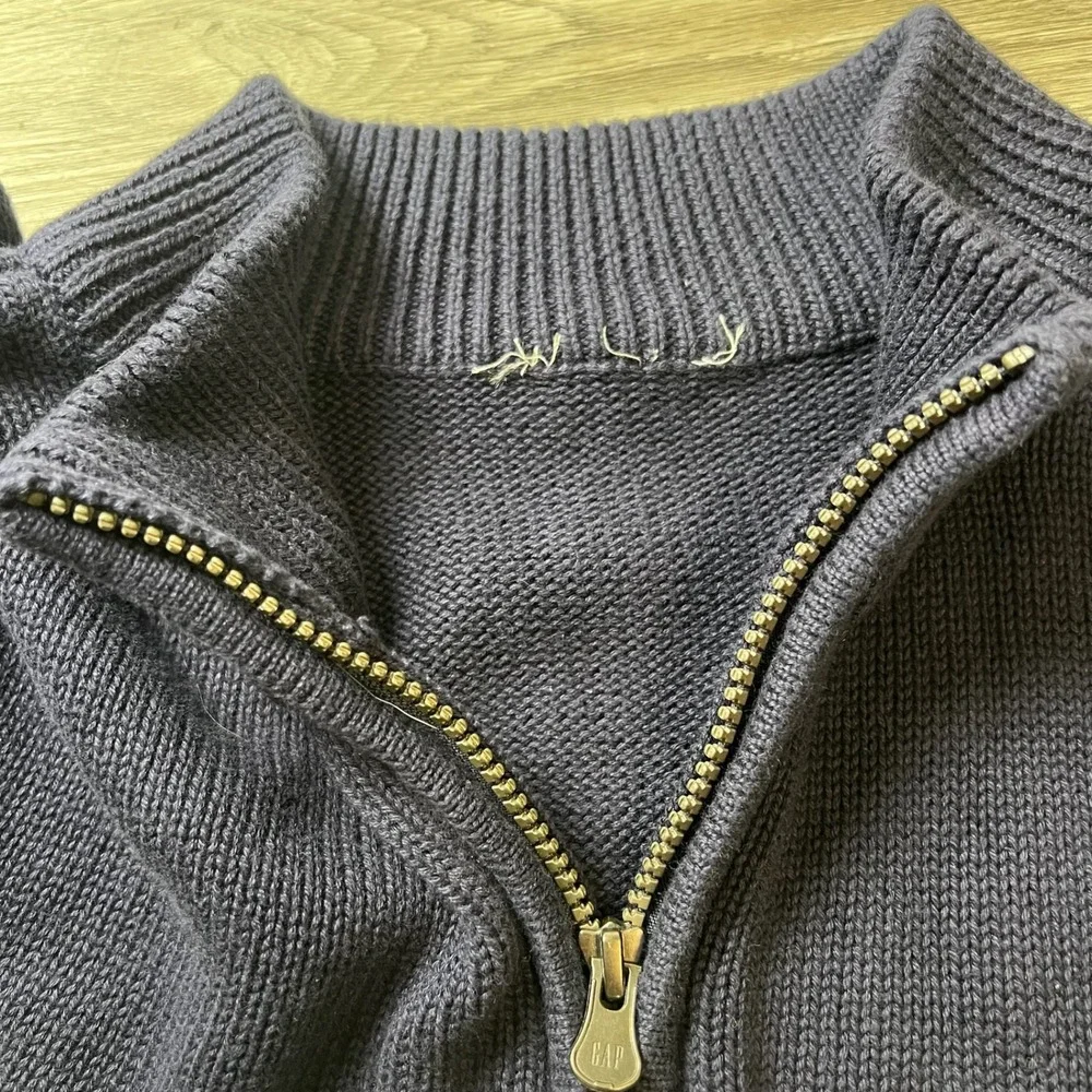Gap Quarter Sweater Boy XXL 14-16 Husky Blue Green‎ Colorblock Cotton Pullover